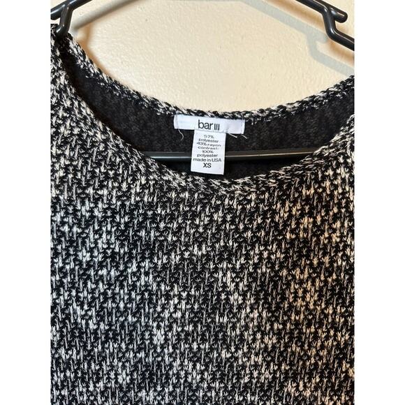 Bar iii Heathered Black Gray Mesh Long Sleeve Top Shirt XS sheer mesh - Picture 2 of 4